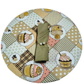 Detalhes do Jogo Americano Redondo Sousplat Cupcake Bege do Detalhe